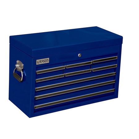 URREA Top Chest/Cabinet, 9 Drawer, Blue, Steel, 27 in W x 17 in D x 12 in H X27S9A